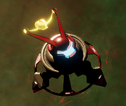 Exoroids Asteroid Thrower enemy capturing an asteroid with its tractor beam (animated)